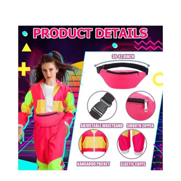 80 Colorblock Windbreaker Set Joggers Pants Set Women Size Medium - Picture 14 of 16